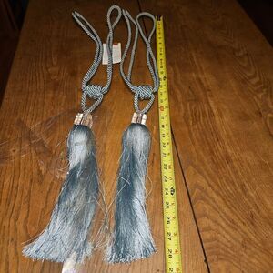 Elegant Greyish Blue Tassel Tiebacks (Pair) | Drapery Decorative Curtain Ties